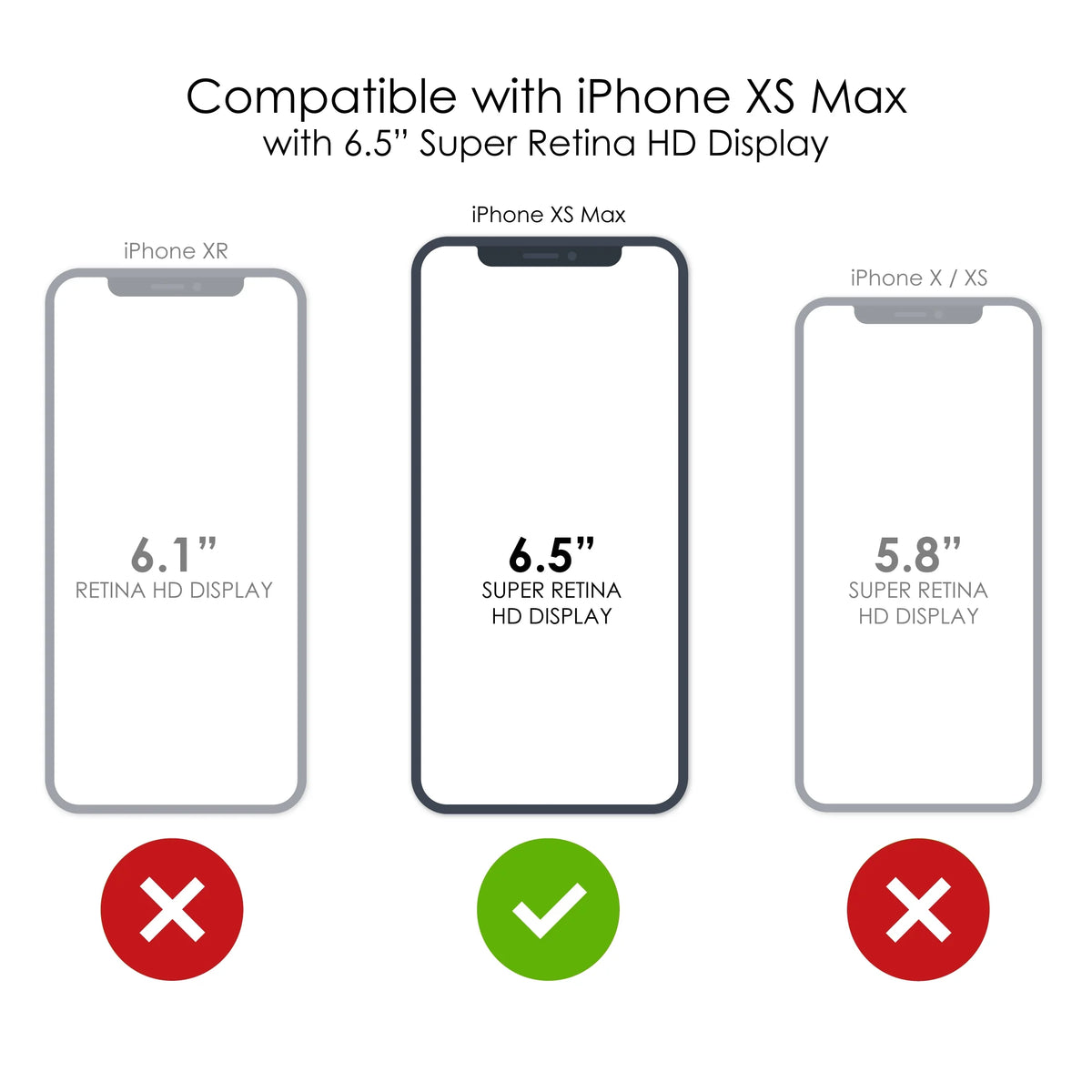 Clear Shockproof Hybrid Case for iPhone XS Max with Tempered Glass Screen Protector X5170