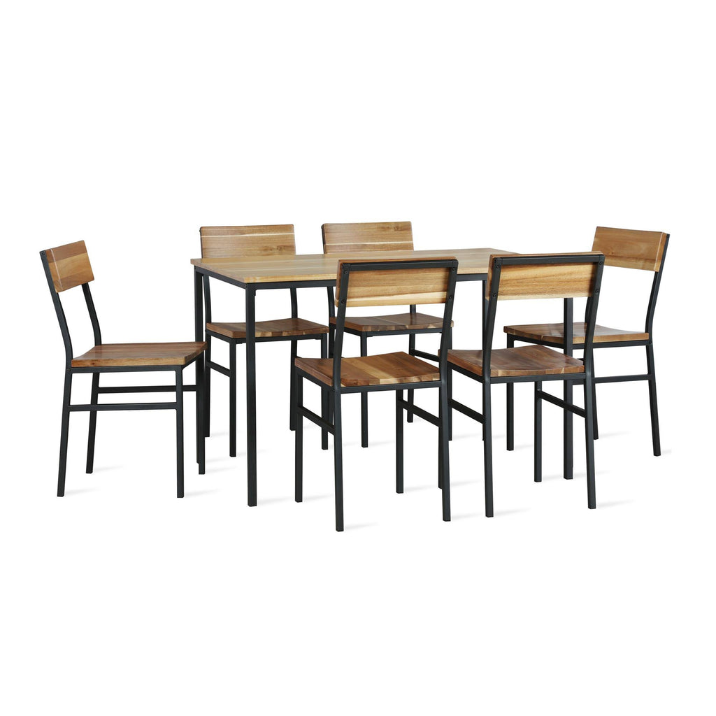Natural Gray Wood and Metal Dining Chair (2-Pack) Z8919