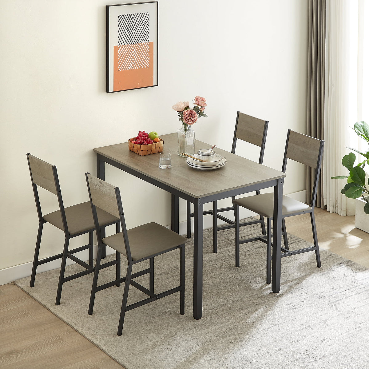 5-Piece Dining Room Table Set with 4 Chairs B175645