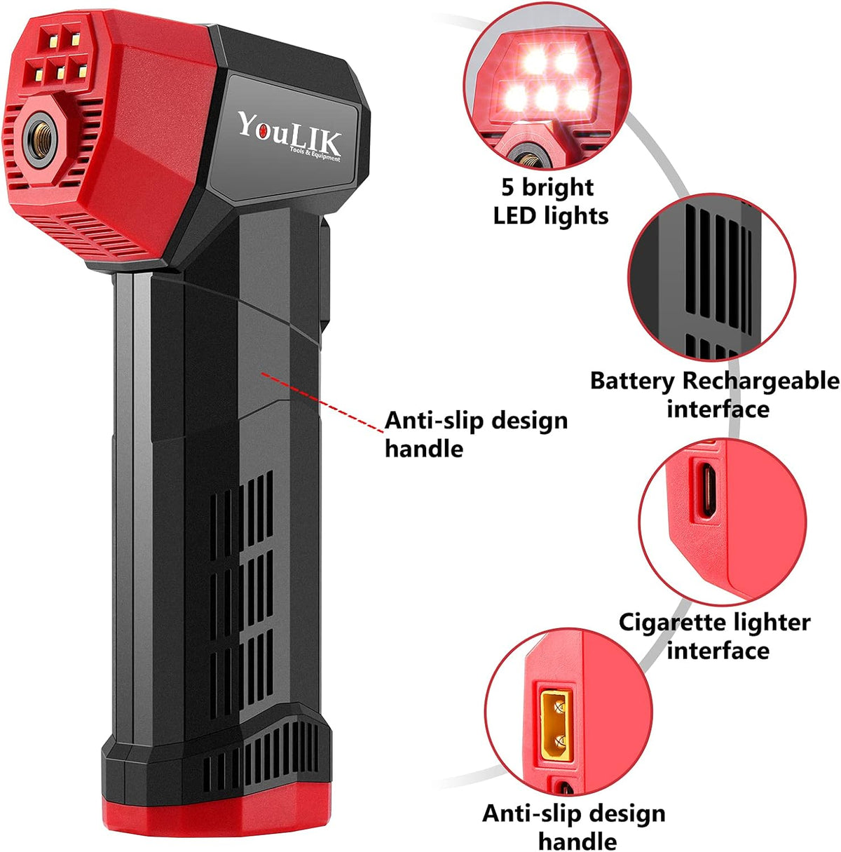 Portable Cordless Tire Inflator Air Compressor E9675