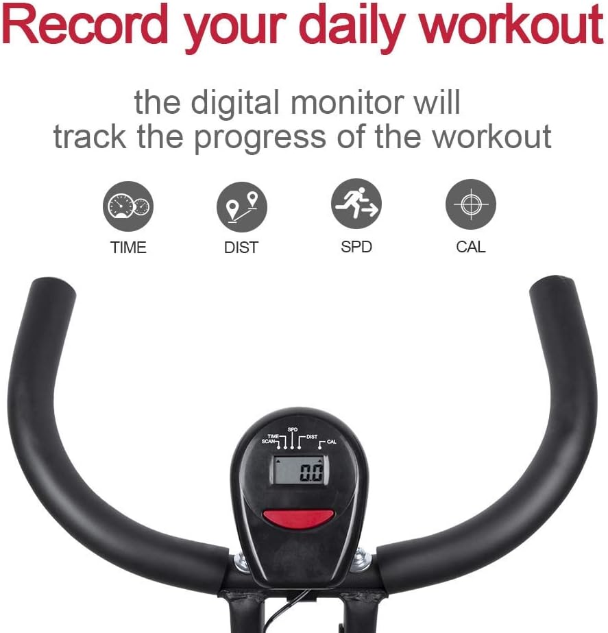 Foldable Magnetic Upright Exercise Bike with 8 Resistance Levels X978
