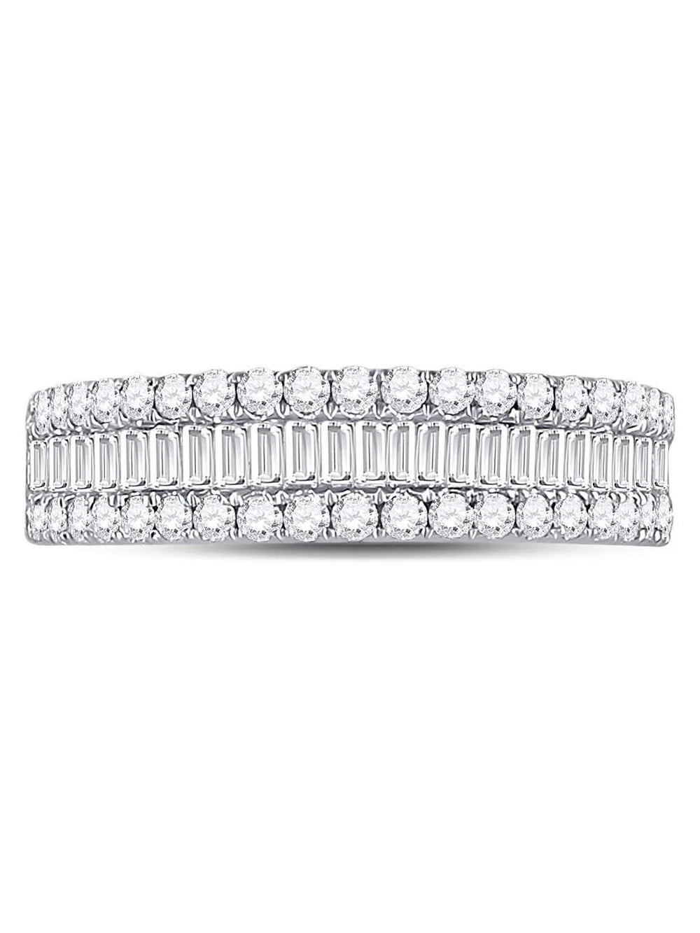 14K White Gold Diamond Wedding Band Ring W673