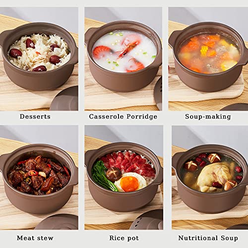Natural Terracotta Casserole with Lids Clay Pots L9894