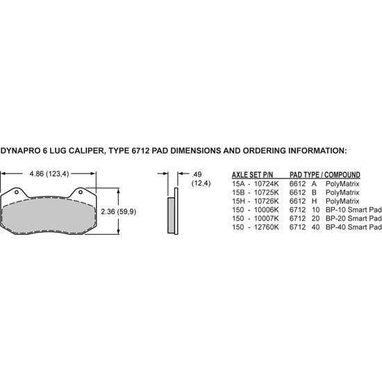 Forged Dynalite Internal Brake Caliper J714909