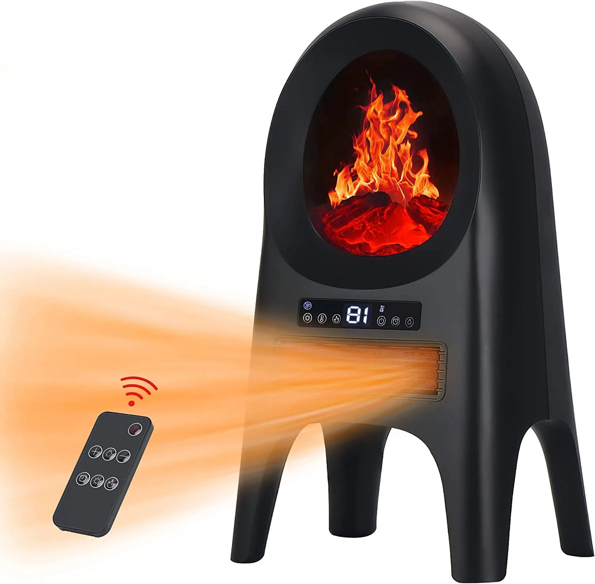 1500W Ceramic Electric Space Heater with Thermostat and Oscillation S353
