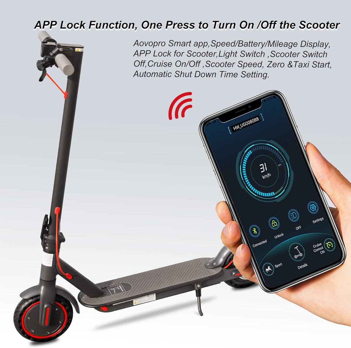 Electric Scooter, 350W Motor, 18 Miles Range, 8.5" Solid Tires C4905