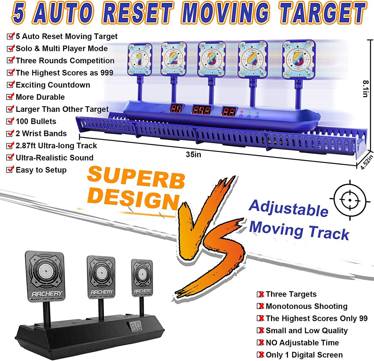 Electronic Scoring Moving Target Toy for Nerf Gun Practice G8191