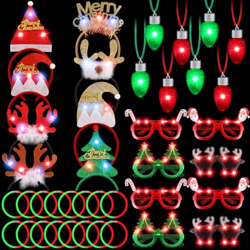 40 Pcs Light Up Christmas Glow Accessories Set K2665
