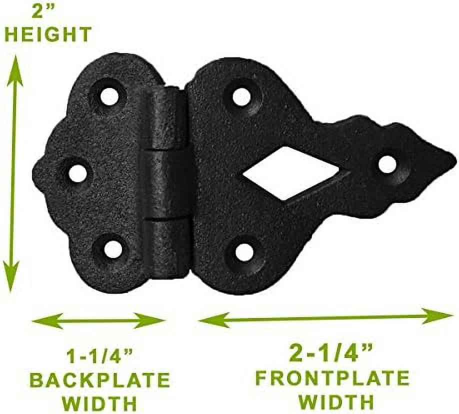 Black Wrought Iron 3/8 In. Offset Cabinet Hinge, Pack Of 4 S417575