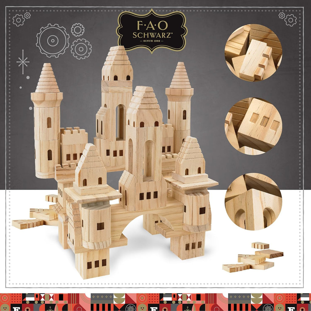 75 Piece Wooden Castle Building Blocks Set Z303163