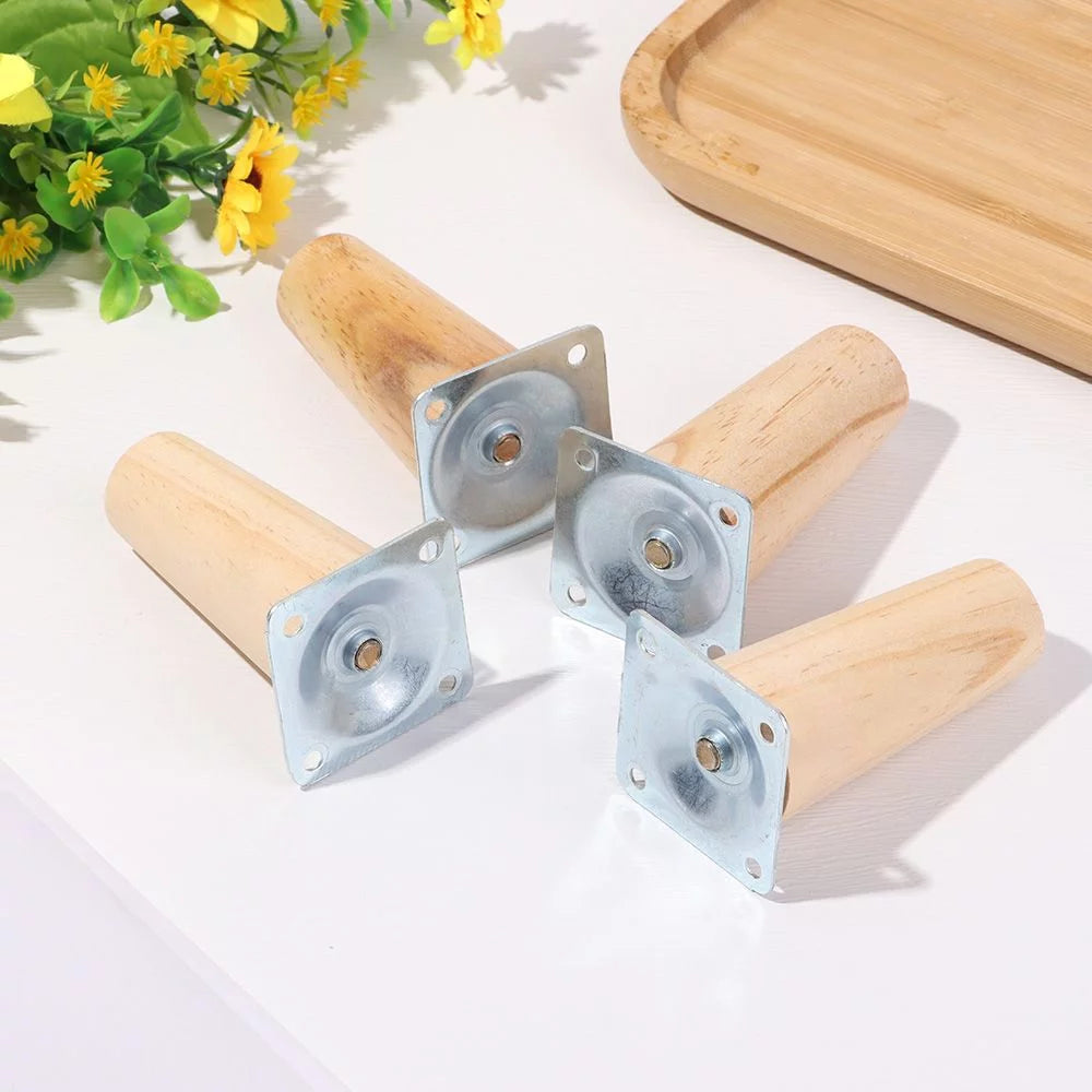 4Pcs Wooden Furniture Legs 15CM Straight Foot Z632217