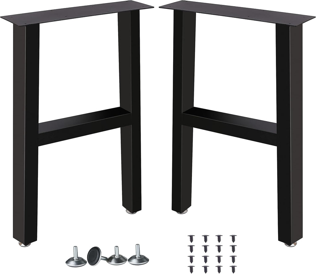 Set of 2 Metal Table Legs 28 Inch Height 18 Inch Wide with 4 Casters B6287