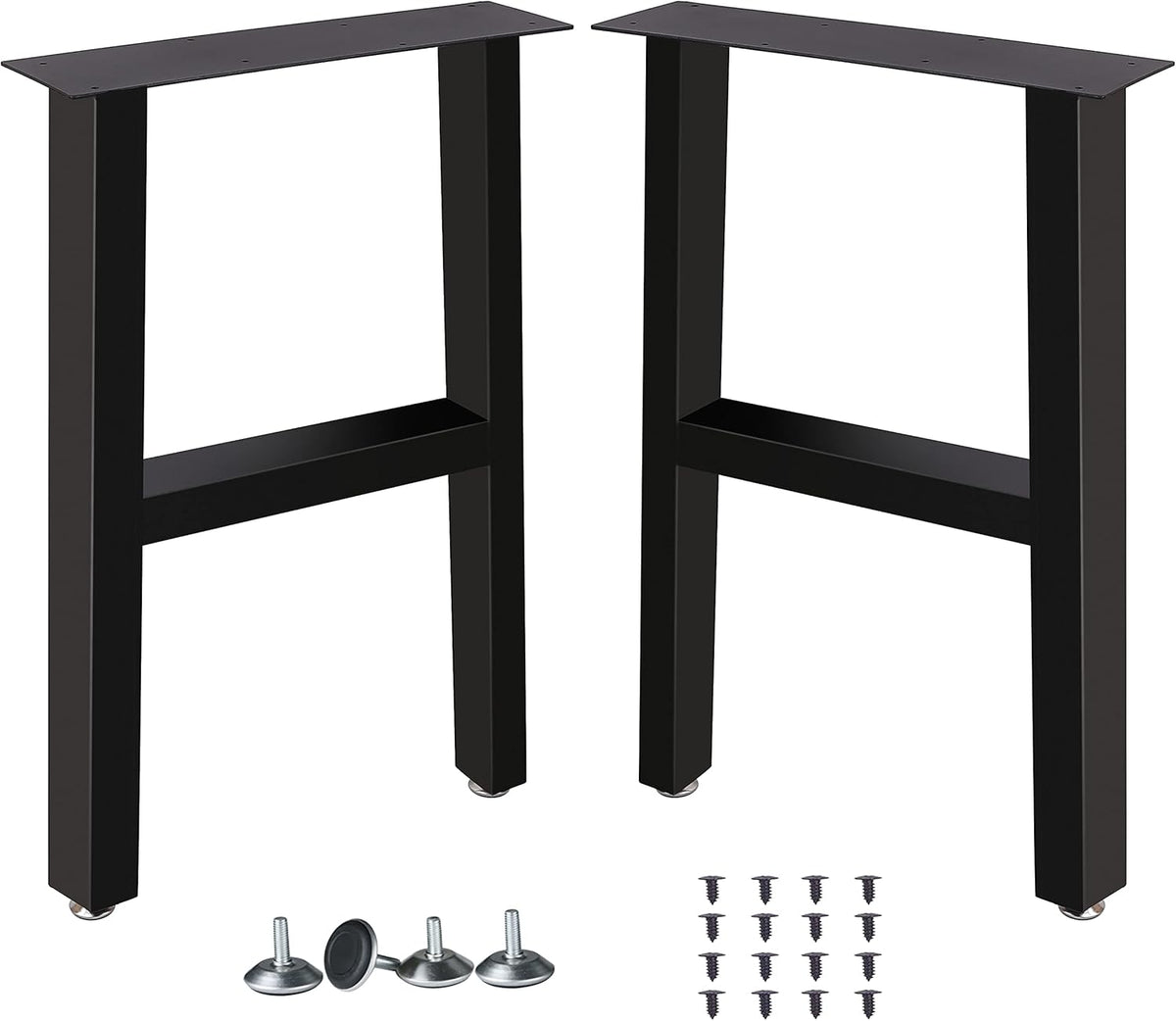 Set of 2 Metal Table Legs 28 Inch Height 18 Inch Wide with 4 Casters B6287