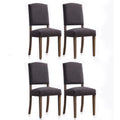 Set of 4 Upholstered Parson Dining Chairs with High Back & Nailhead Trim Z702164