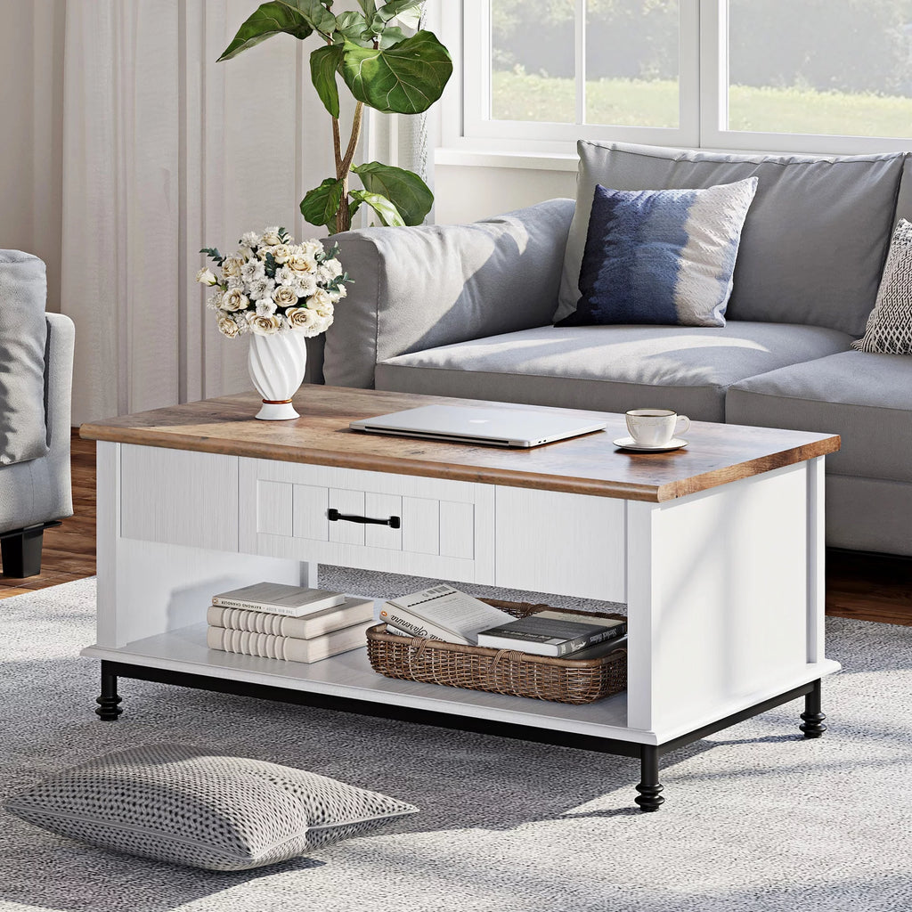 Large Rectangle Coffee Table with Drawer W6437