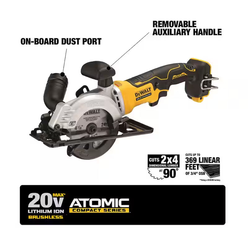 Cordless Brushless 4-1/2 in. Circular Saw with 20V Lithium-Ion 5.0Ah Battery H42837