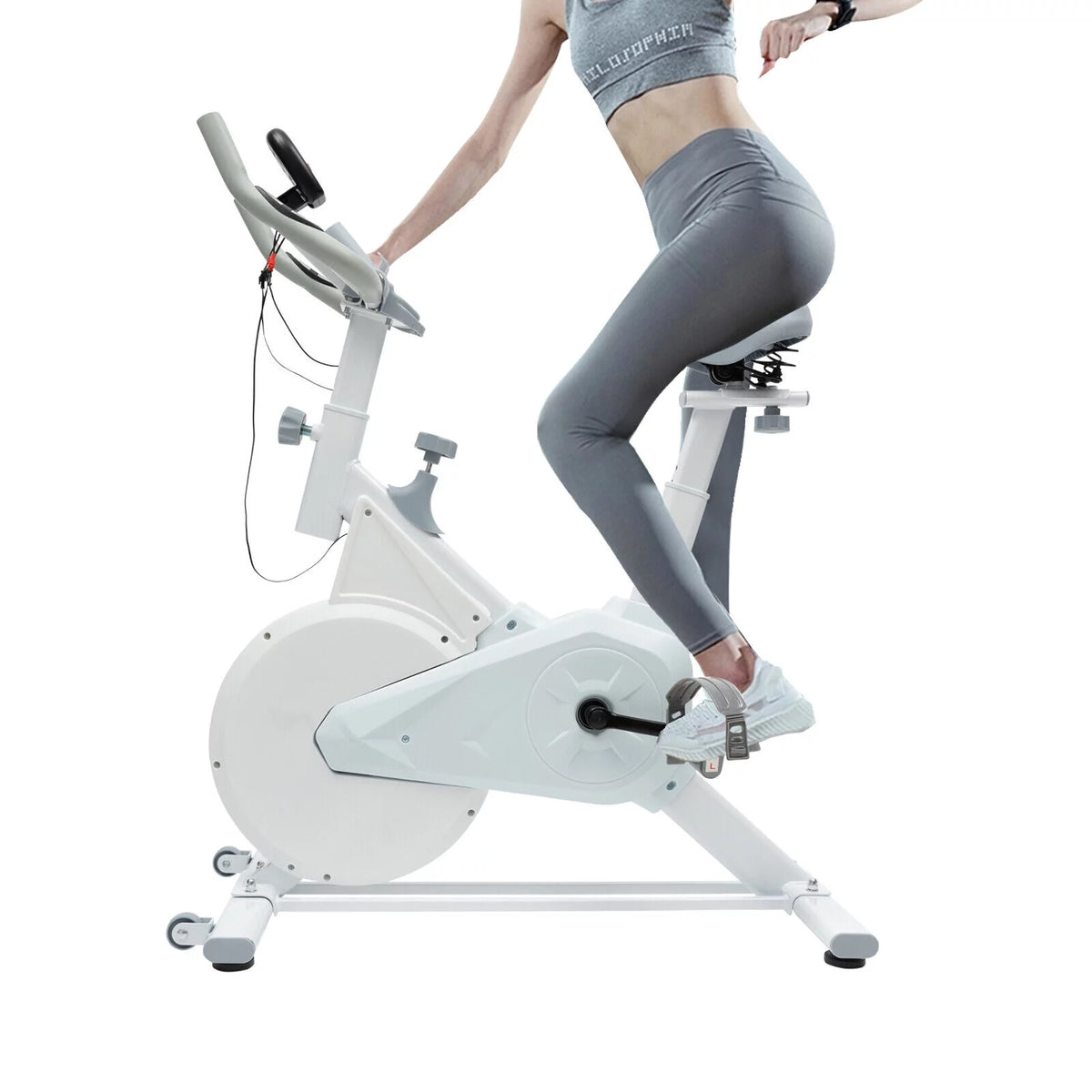 Indoor Cycling Exercise Bike White U822727