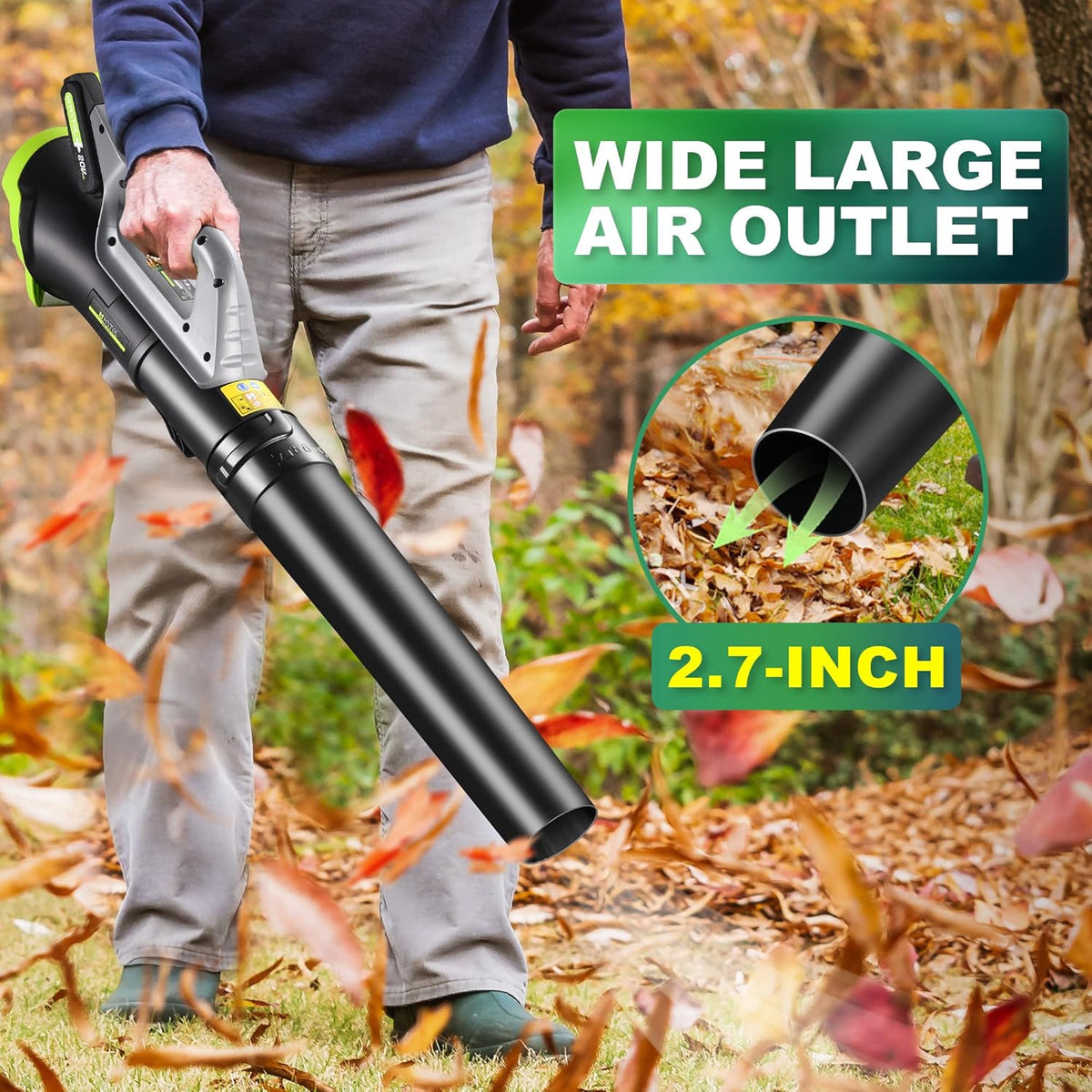 Cordless Leaf Blower 400CFM Variable Speed Battery Operated Z82991