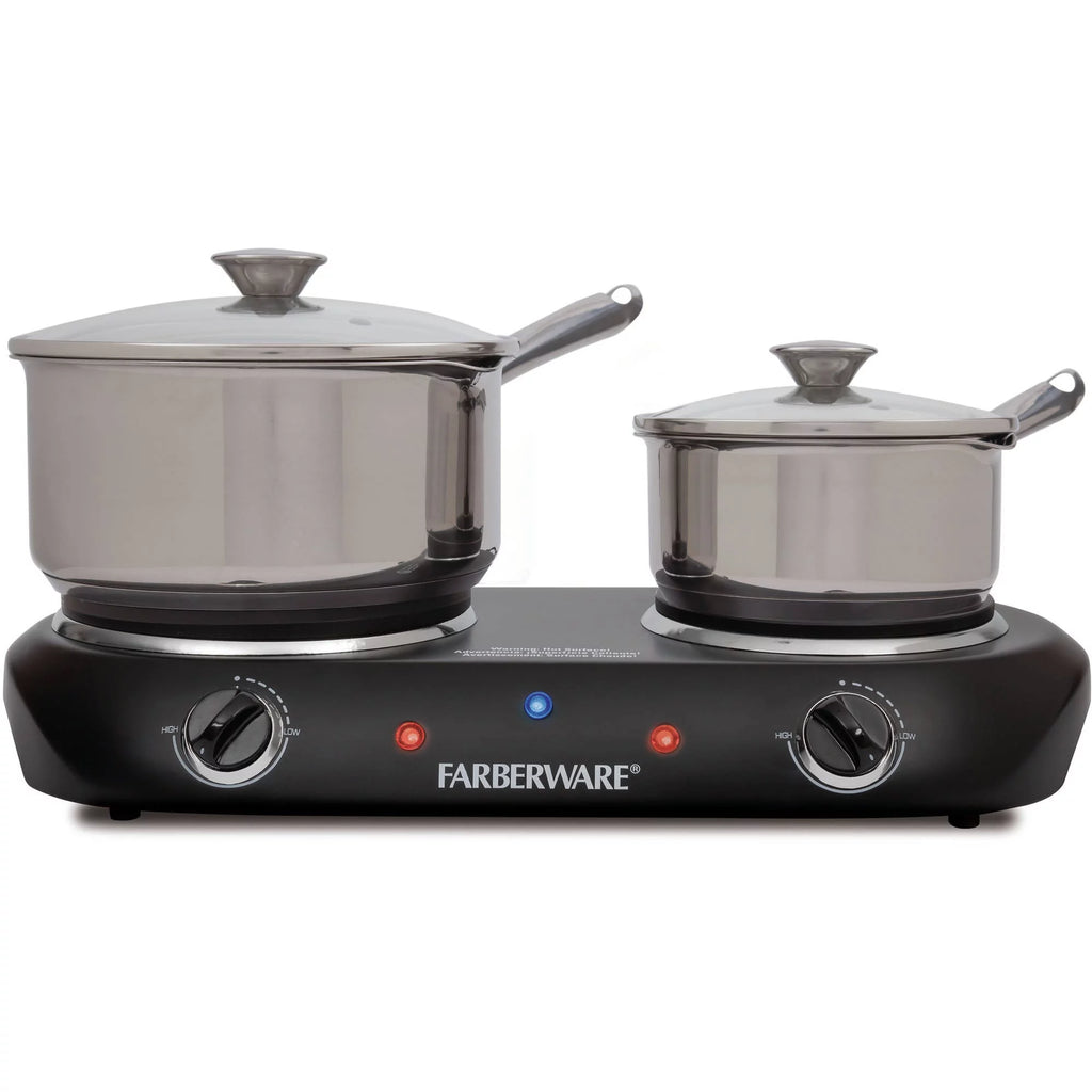 Black Double Burner Electric Cooktop Y22099