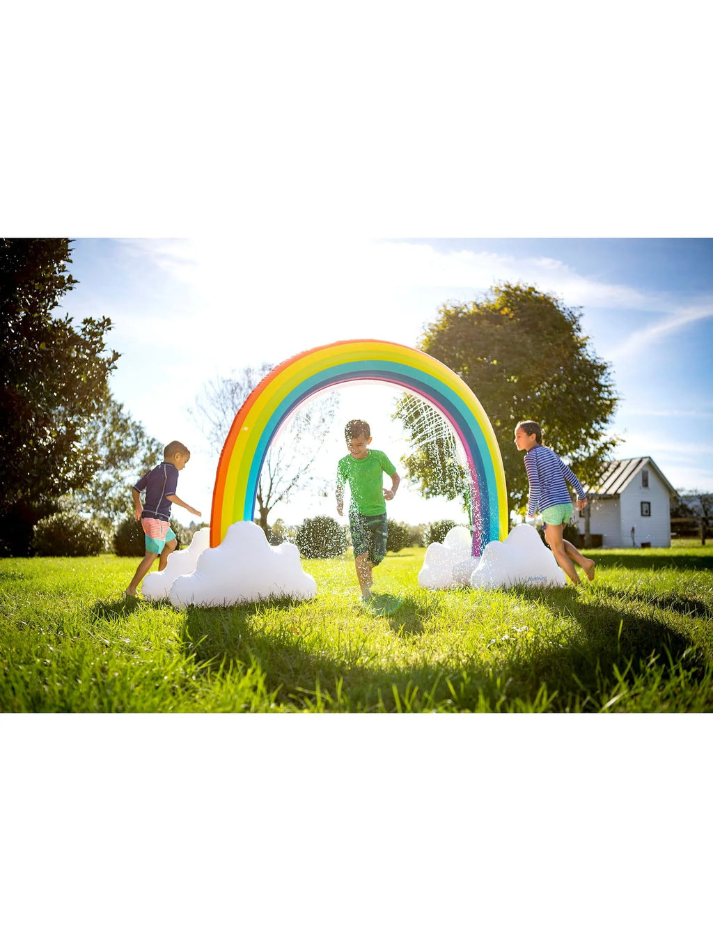 Giant Inflatable Rainbow Arch Sprinkler with Cloud Base R1015