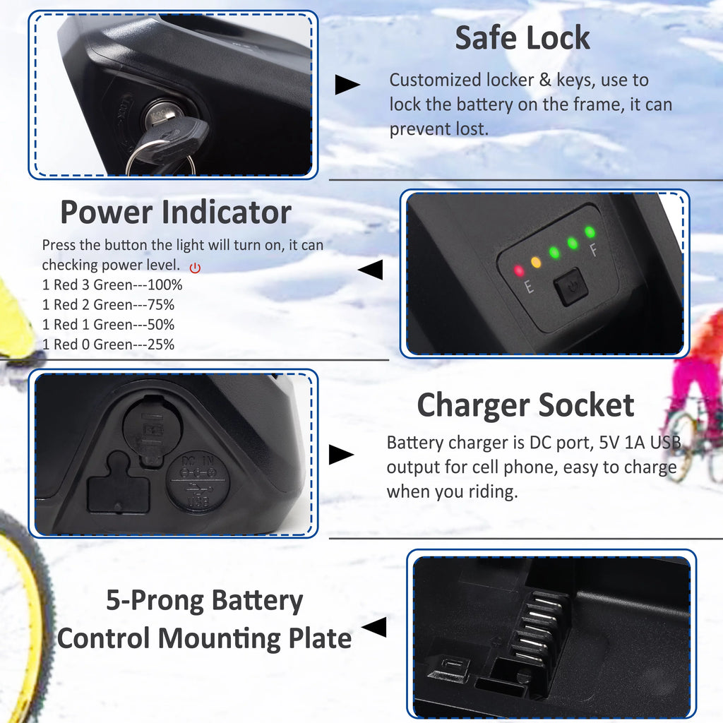 48V 10Ah Lithium Ebike Battery with Charger G762