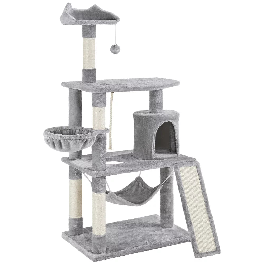 Light Gray Cat Tree Condo with Scratching Post G949