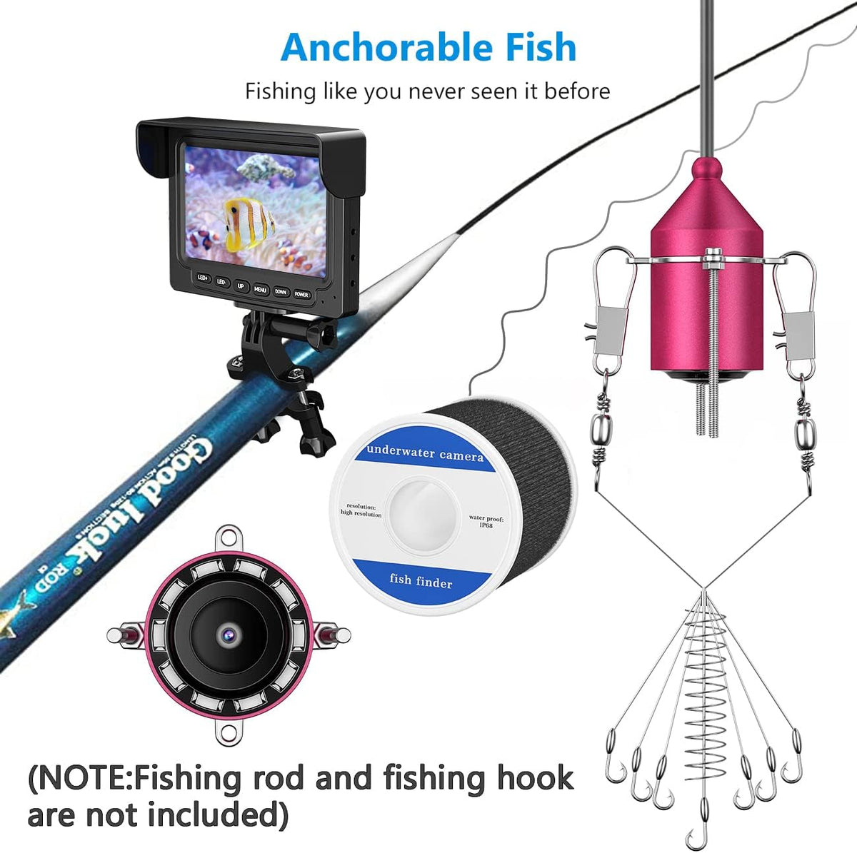 4.3 inch HD 1000TVL Color Monitor Ice Fishing Camera with 30m Cable Q510242