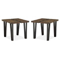 Set of 2 Metal and Wood End Table Q3442