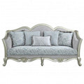 Light Gray Linen Sofa with Five Toss Pillows B76883