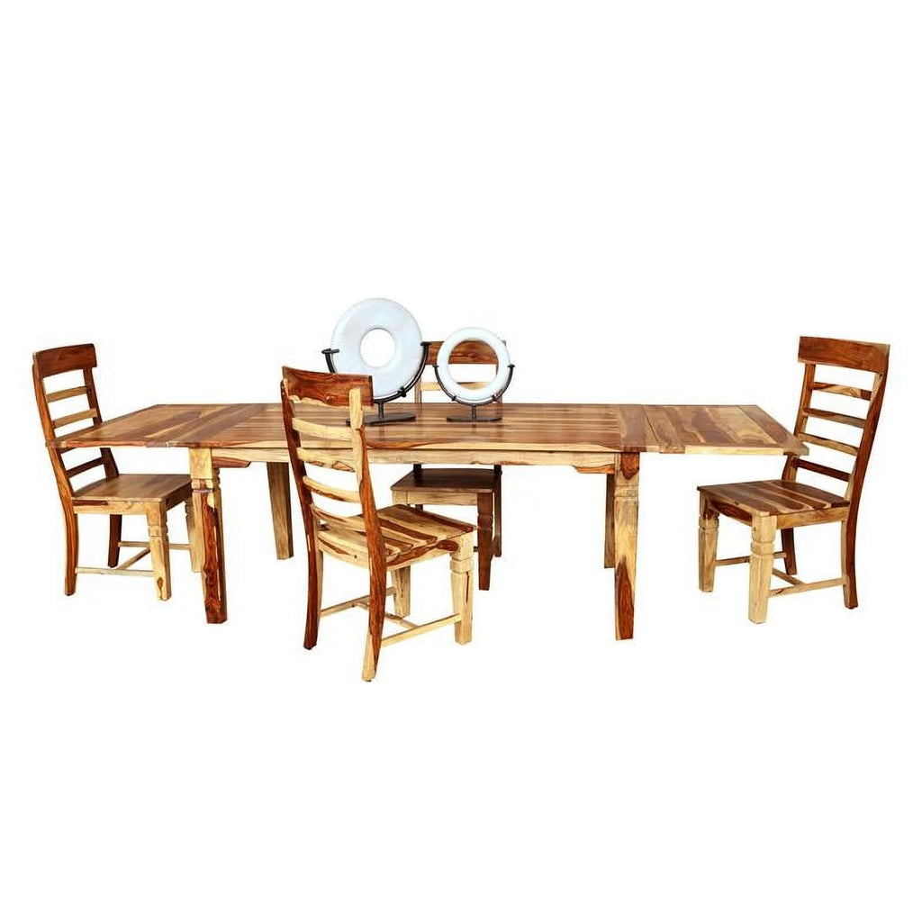 Solid Wood Rectangular Dining Table with Extension Leaves E25545