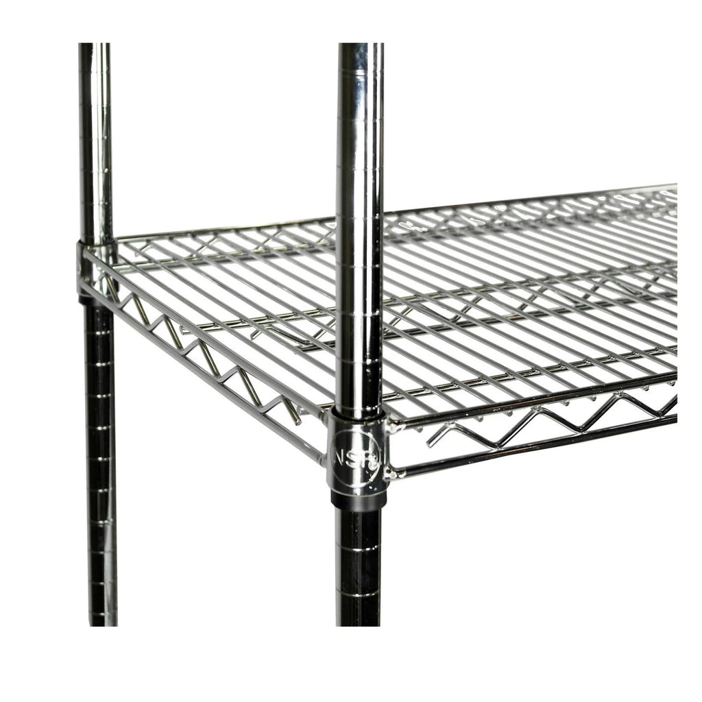 Chrome Wire Shelving Unit, 4 Shelves V375013
