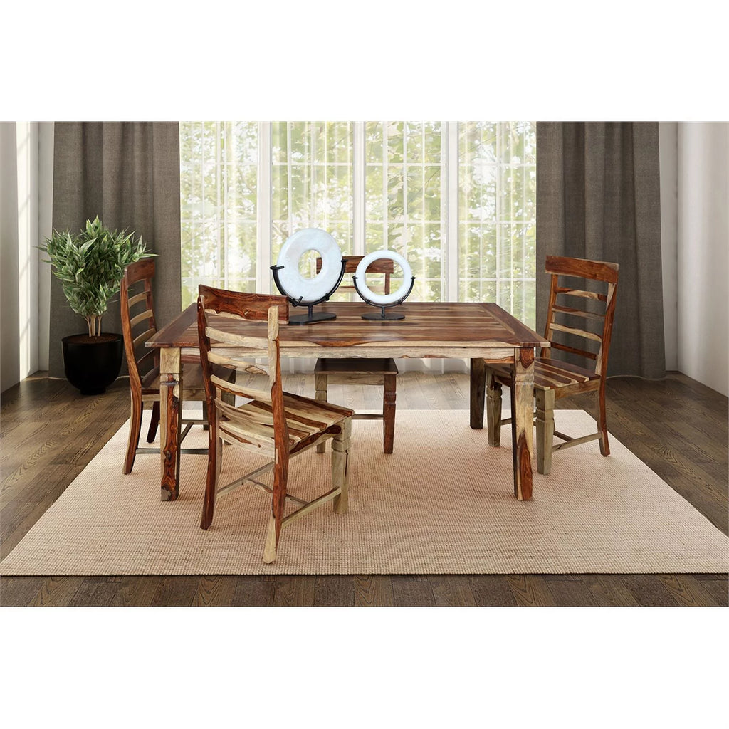 Solid Wood Rectangular Dining Table with Extension Leaves E25545