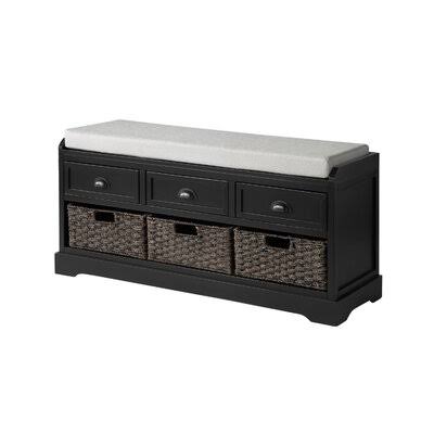 Black Wood Storage Bench F36872