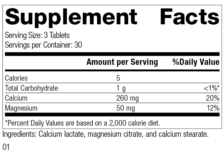 Calcium Lactate 90 Tablets W6741