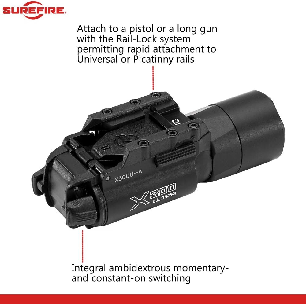 1000 Lumens LED Weapon Light with 12 Extra CR123A and 3 Battery Cases D245420