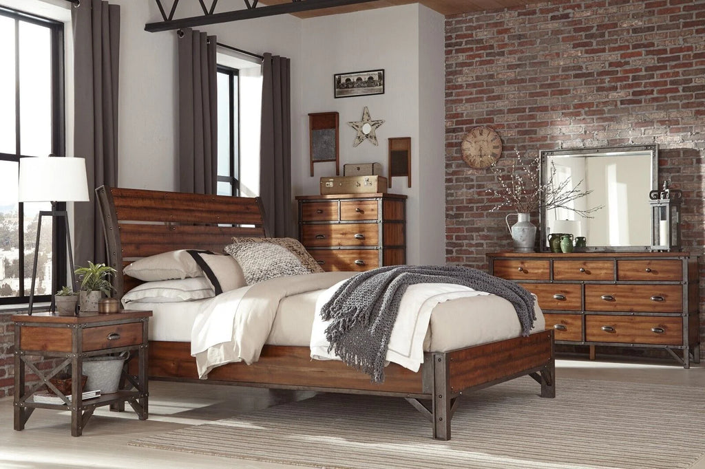 Rustic Brown 4pc King Size Bedroom Set Z634098
