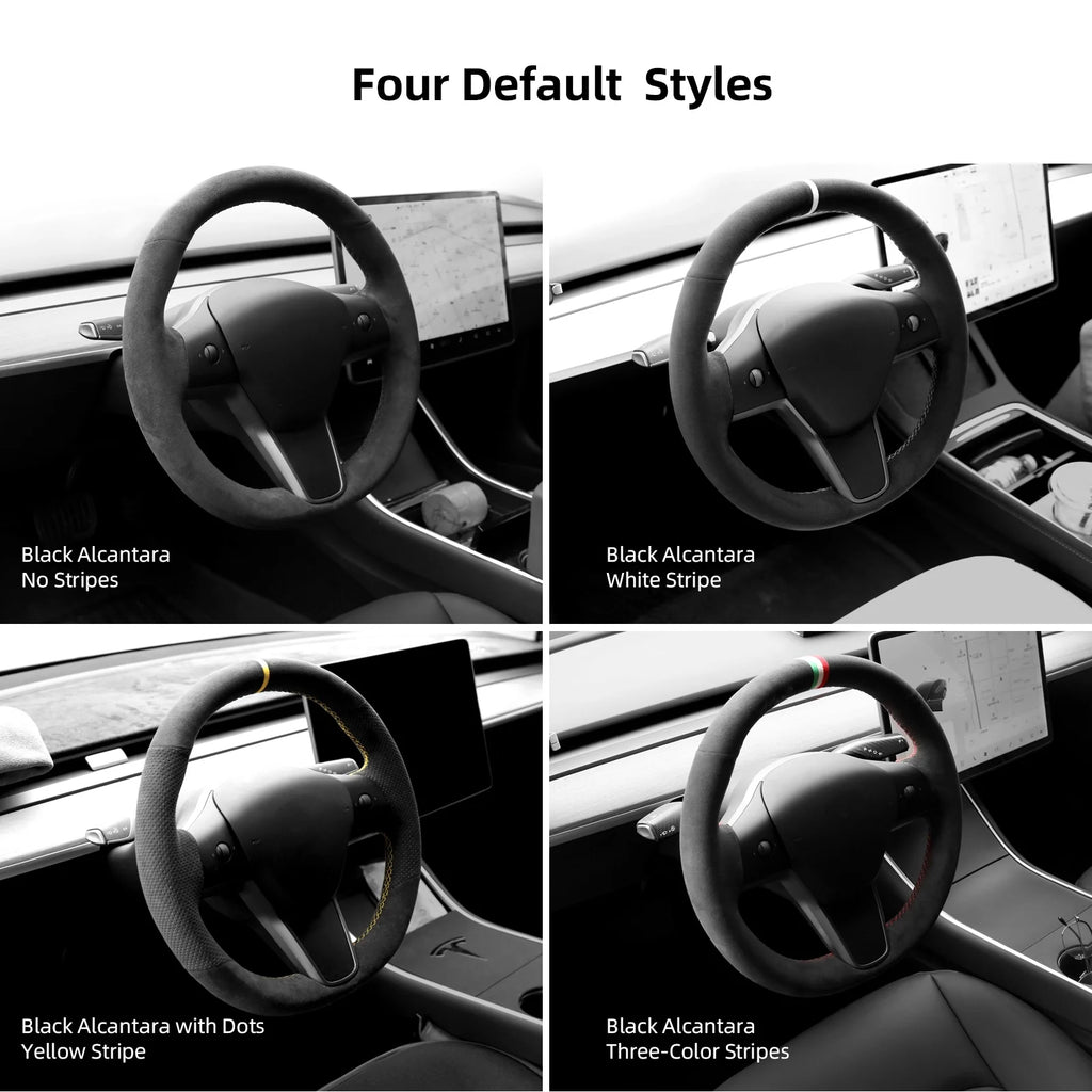 Green Alcantara Car Steering Wheel Cover Q685107