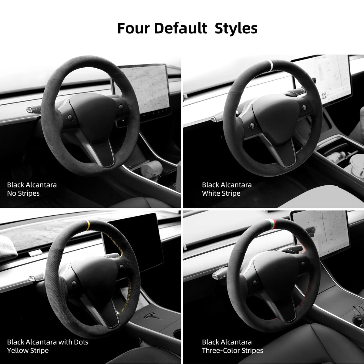 Green Alcantara Car Steering Wheel Cover Q685107
