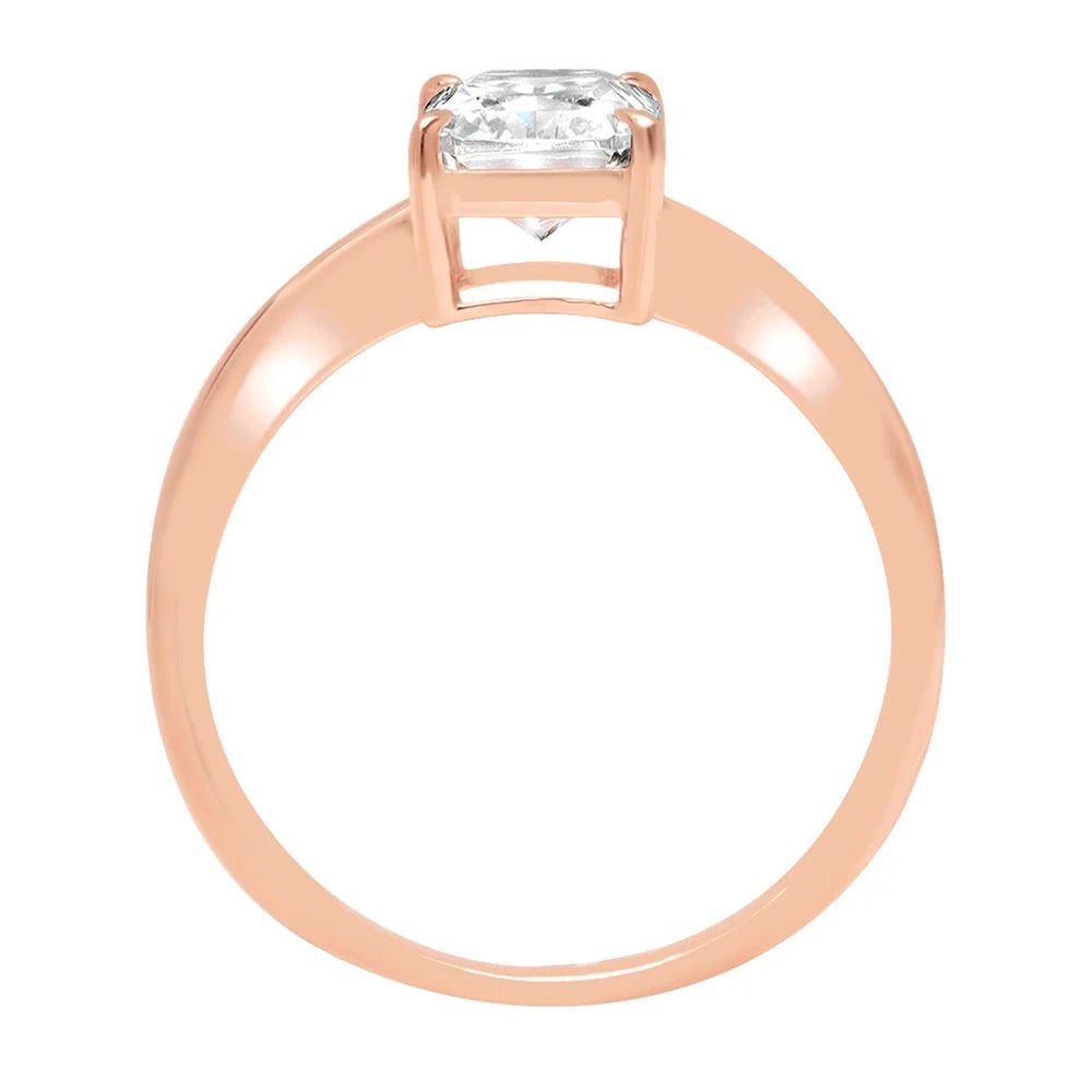 18K Rose Gold Solitaire Diamond Engagement Ring size 6 C25063