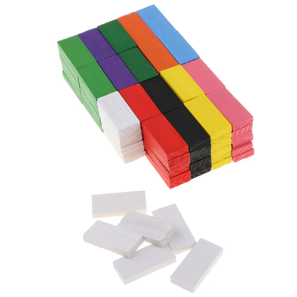 120 Pcs Standard Wooden Dominoes 10 Colors Set G70179