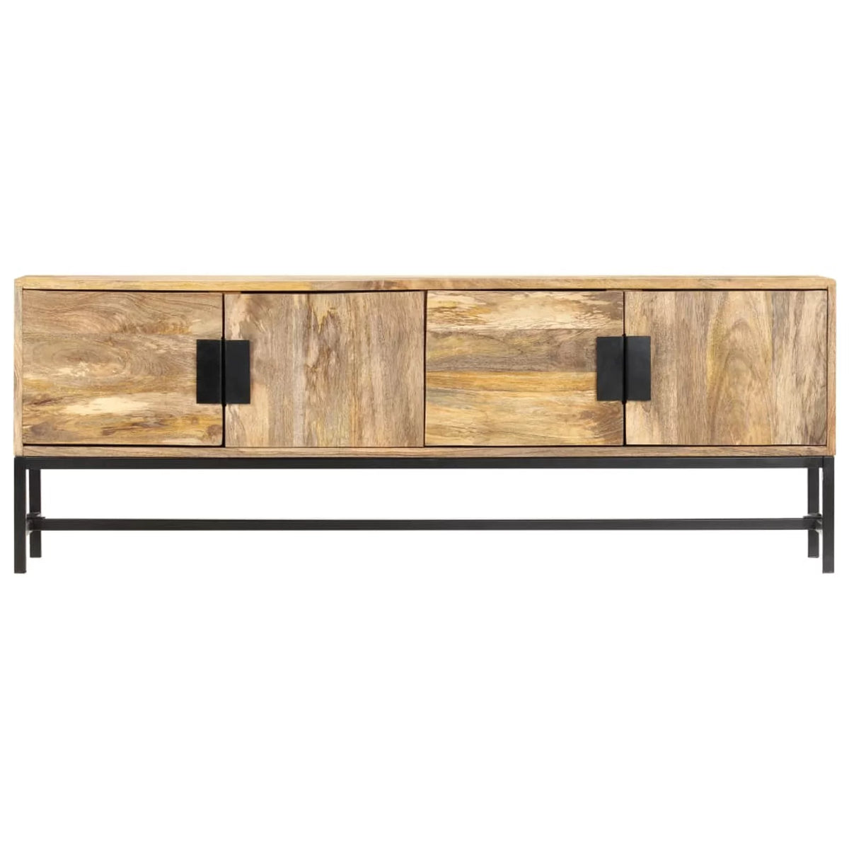 Mango Wood TV Cabinet with 4 Doors Steel Legs C5663