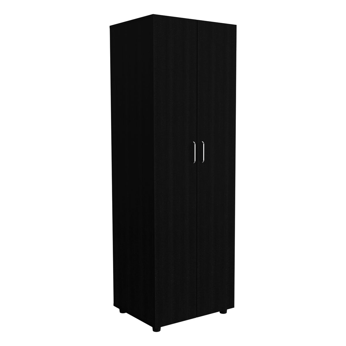 Black Two-Door Armoire with Two Internal Shelves and Rod J86290