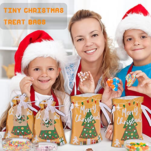 22pcs Drawstrings Christmas Gift Bags Assorted Sizes Reusable Plastic C692