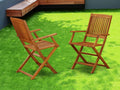 Solid Acacia Wood Folding Arm Chair Set of Two R21343