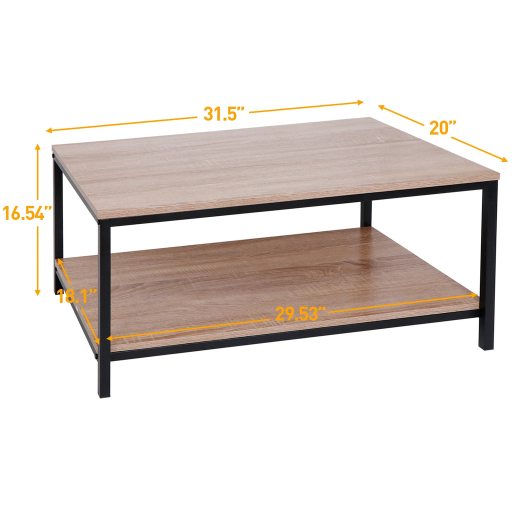 Rectangular 2-Tier Storage Coffee Table V54063