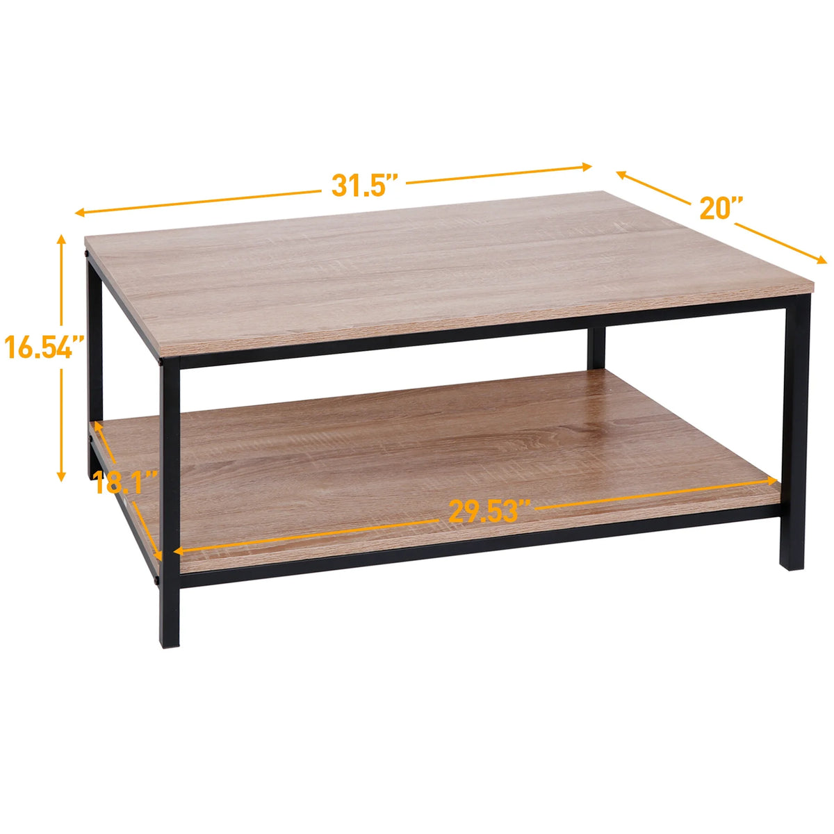 Rectangular 2-Tier Storage Coffee Table V54063