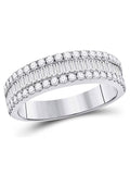 14K White Gold Diamond Wedding Band Ring W673