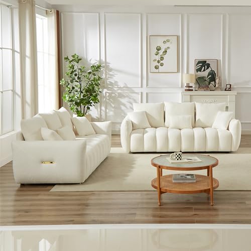 Black Oversized 3 Seater Boucle Sofa with 3 Pillows W5828