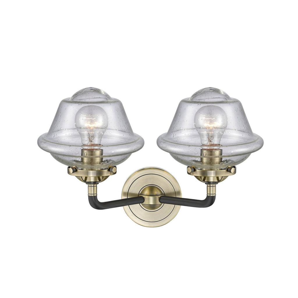 13 inch 2 Light Bath Vanity Oil Rubbed Bronze with Seedy Glass U61563