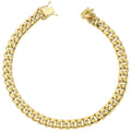 14K Yellow Gold 7MM Hollow Miami Cuban Curb Link Bracelet Chain 8.5" D798900